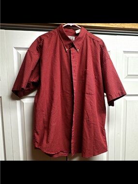 Farah Red and Black Micro-Check Short-Sleeve Button-Down Shirt